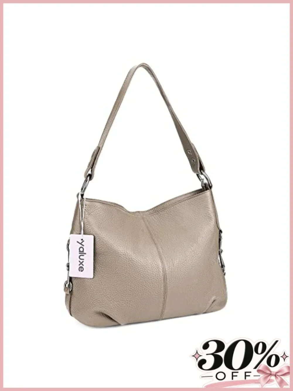 Genuine Leather Convertible Shoulder Bag Hobo Crossbody Purse Large